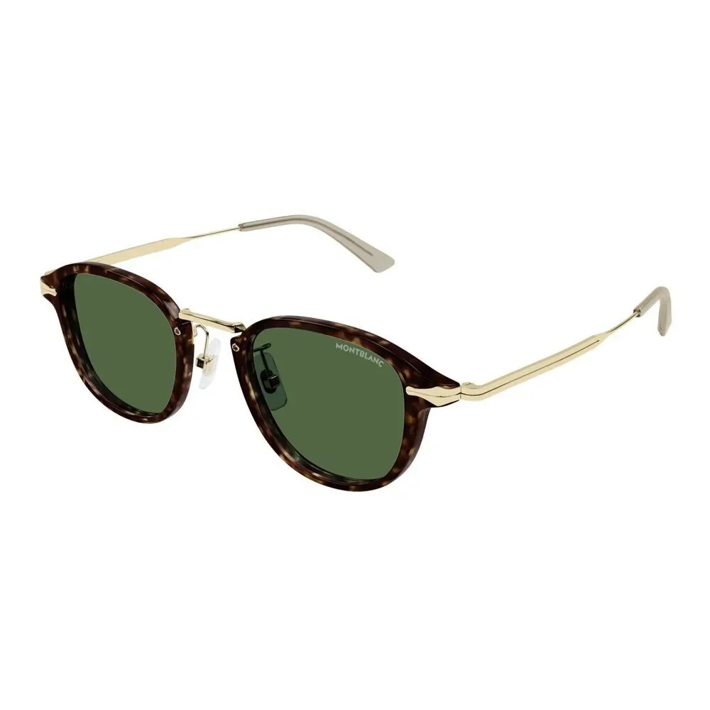 Mont Blanc MB0336S Sunglasses Havana Gold Acetate/Metal Square